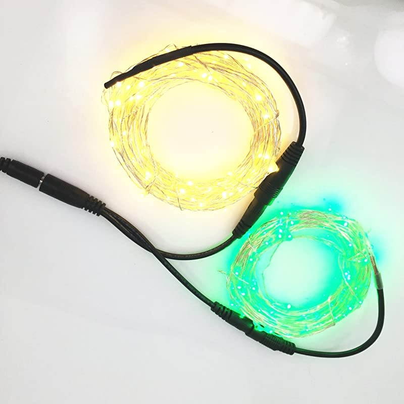 5pcs 5.5mm x 2.1mm Y Splitter Cable 1 Female to 2 Male Splitter 2 Way DC Power Cable for LED Strip - CCTV Camera - Car - Monitors