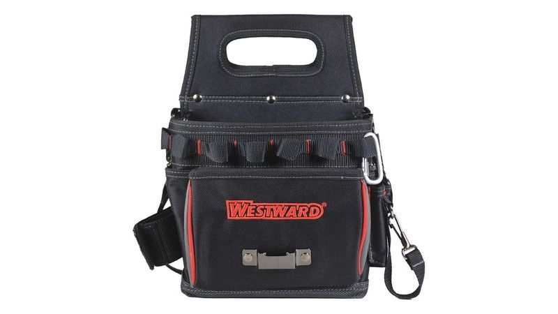 WESTWARD 53JW35 Tool Bag,General Purpose,17 Pockets, Nylon, 17 Pockets, Black