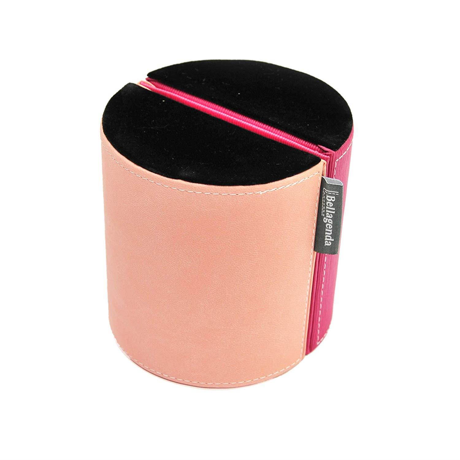 Pen Pencil Holder with Photo Frames | Desk Organizer | Desk Decoration | Multi Function Desk Stationery | Space Saver | 2 Picture Frames | Handicraft | PU Leather & Suede (Rose Pink)