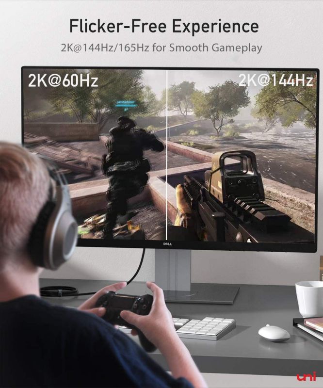 USB C to DisplayPort Cable 10ft(3m) for Home Office (4K@60Hz, 2K@165Hz), uni Sturdy Aluminum DisplayPort to USB C Cable [Thunderbolt 3 Compatible] for MacBook Pro, MacBook Air/iPad Pro 2020/2018