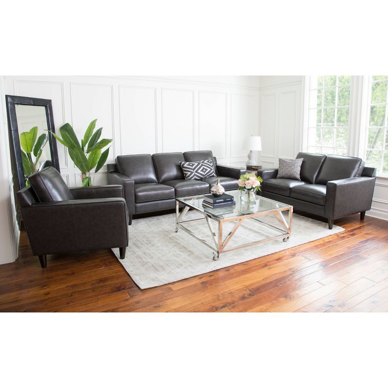 Olivia Top Grain Leather Sofa Gray - Abbyson Living