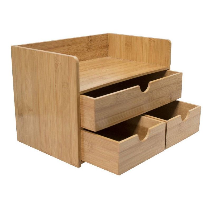 Sorbus 3-Tier Bamboo Shelf Makeup Organizer