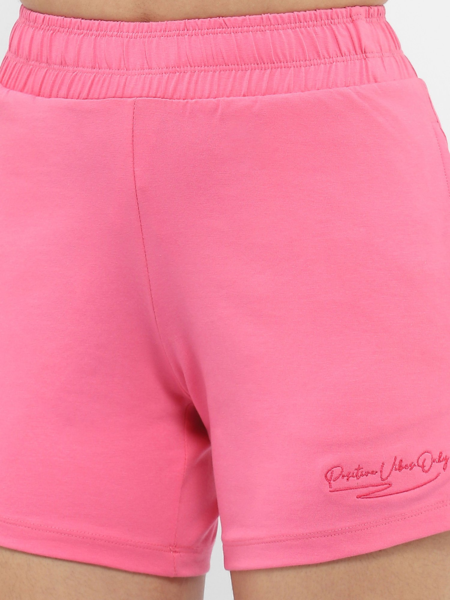 MADAME M Secret Pink Graphic Print Shorts