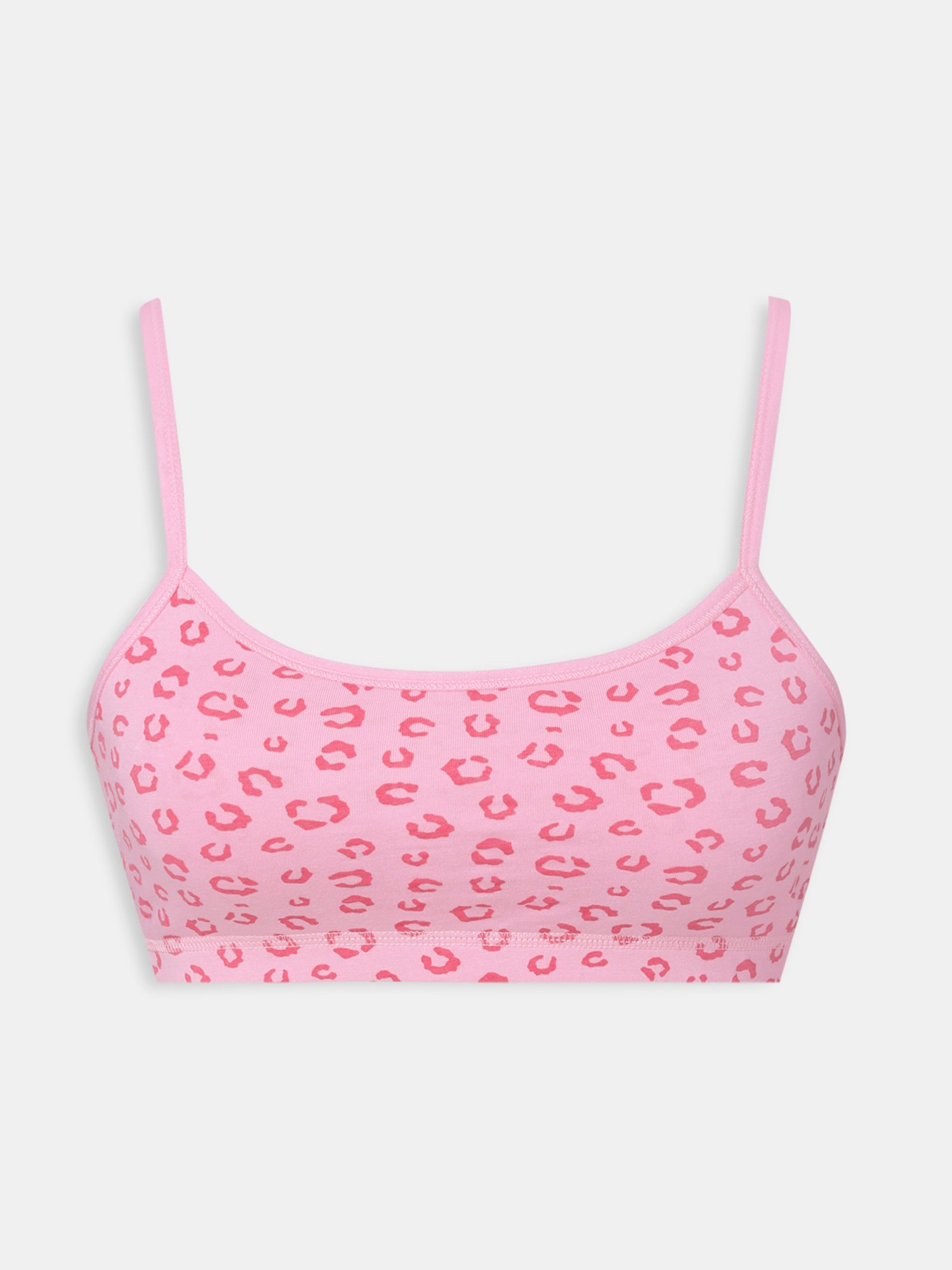 Sillysally Kids Beige & Pink Printed Bralettes (Pack Of 2)