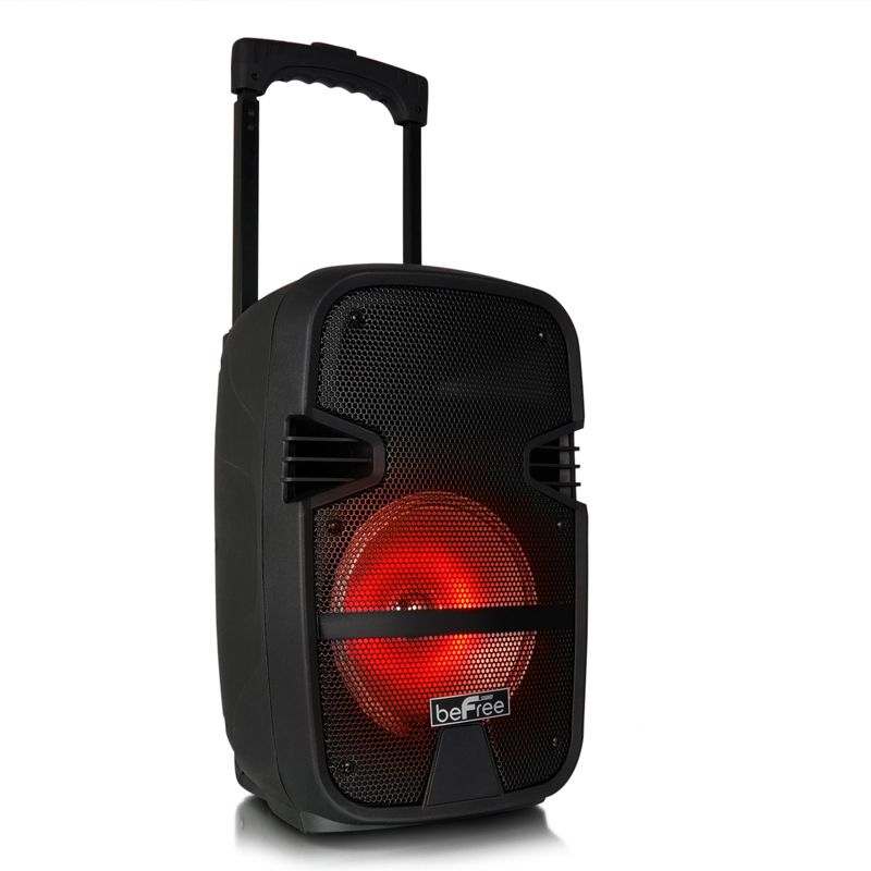 beFree Sound 8in 400 Watt Bluetooth Portable Party PA Speaker System with Illuminating Lights