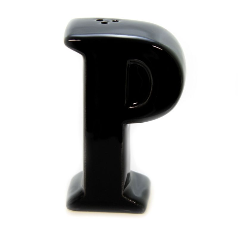 Tabletop 3.0" Letter S & P Salt Pepper Shaker Black White Kitchen Cosmos Gifts Corp.  -  Salt And Pepper Shaker Sets