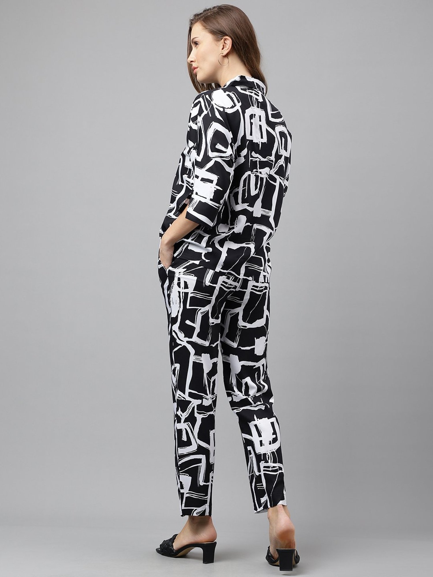 Melon by PlusS Blue Printed Shirt Pant Set