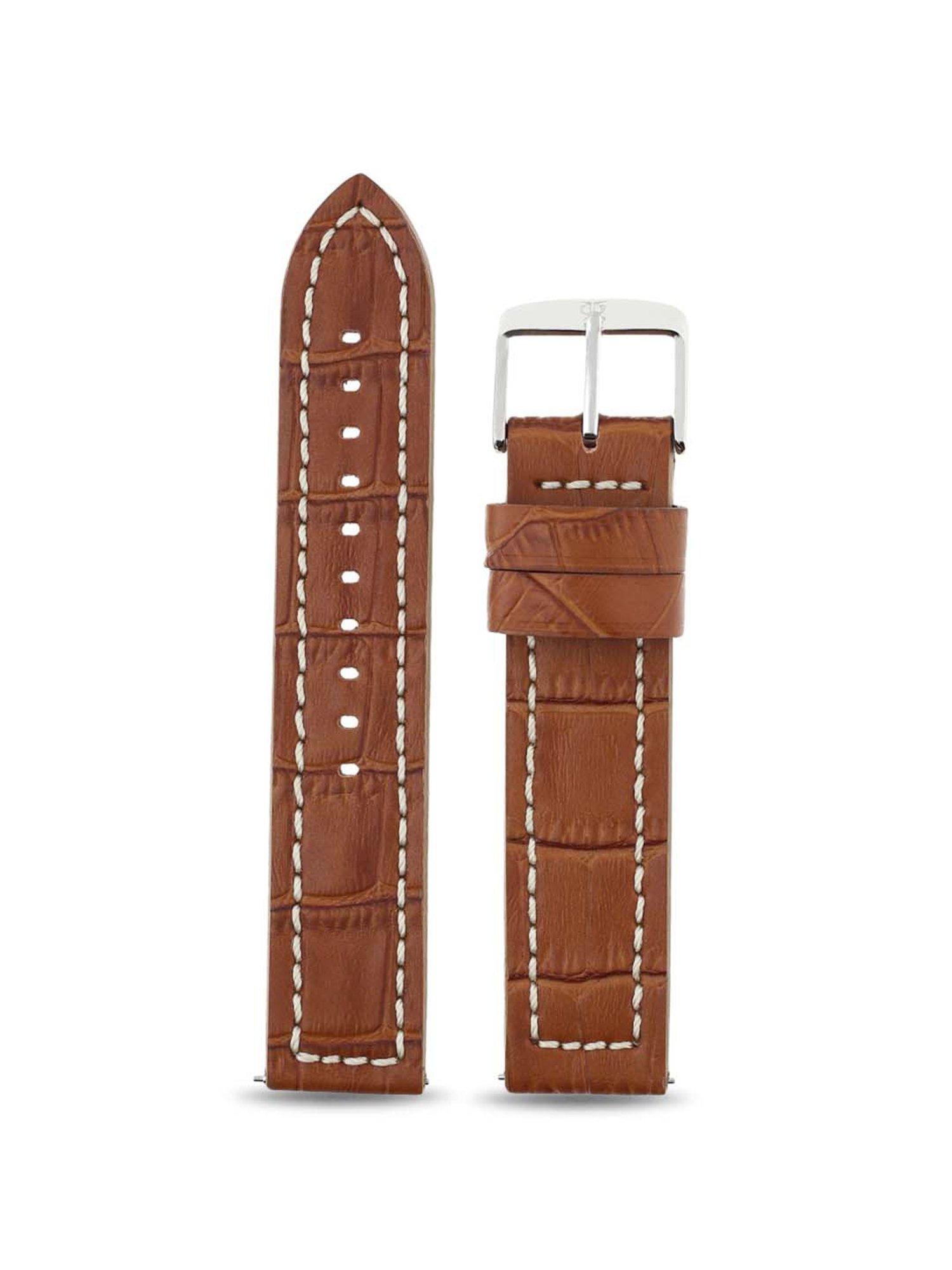 Titan 24 mm Tan Genuine Leather Strap for Men