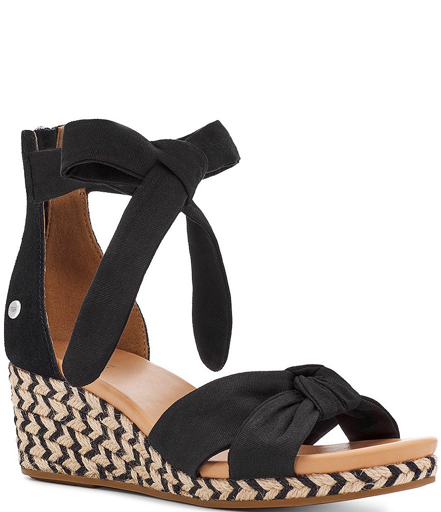 UGG&reg; Yarrow Canvas Suede Espadrille Wedges