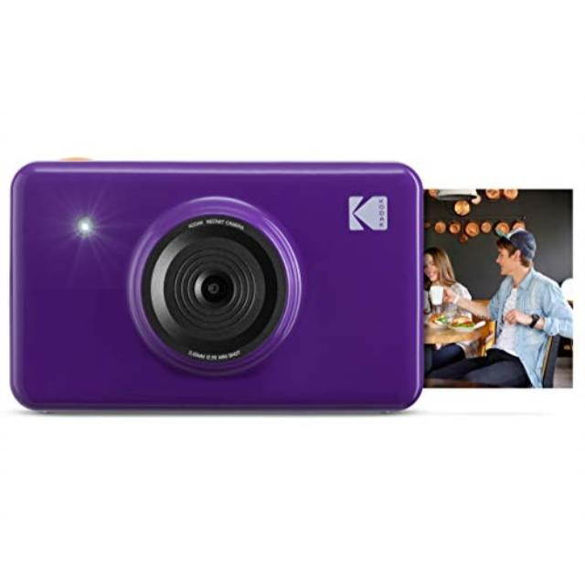 Kodak Mini SHOT Wireless 2 in 1 Instant Print Digital Camera & Printer With LCD Display w/4PASS Patented Printing Technology (Purple) - Real Ink in an Insatnt