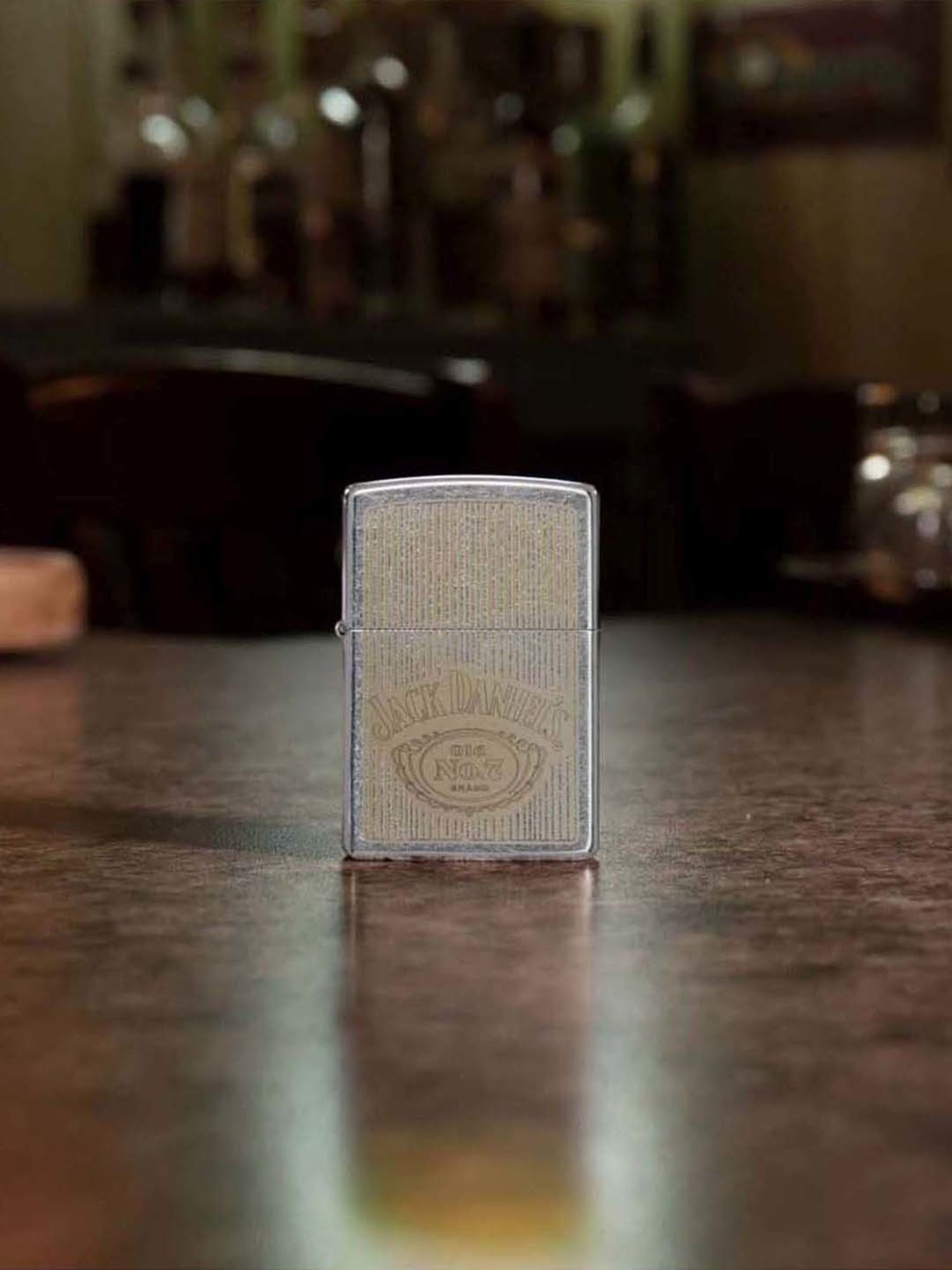 Zippo Chrome Brass Jack Daniels Windproof Pocket Lighter