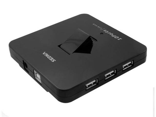 SEDNA Desktop 10 Ports USB 2.0 Hub w/ AC-DC Adapter