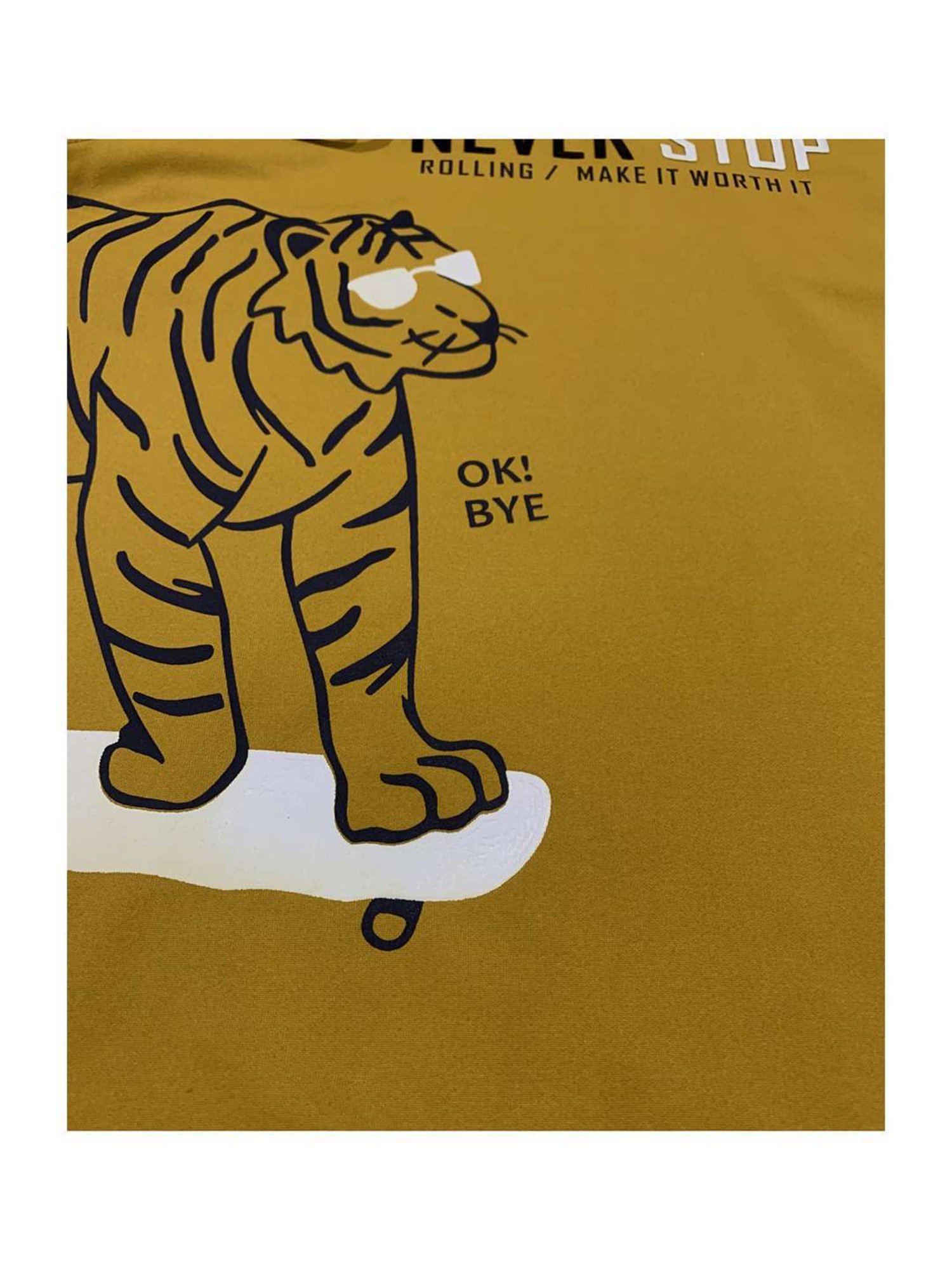 Cavio Kids Yellow Printed T-Shirt