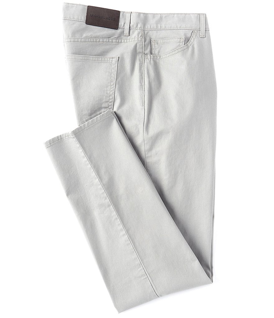 Michael Kors Slim-Fit Parker Stretch Flat Front Twill Pants