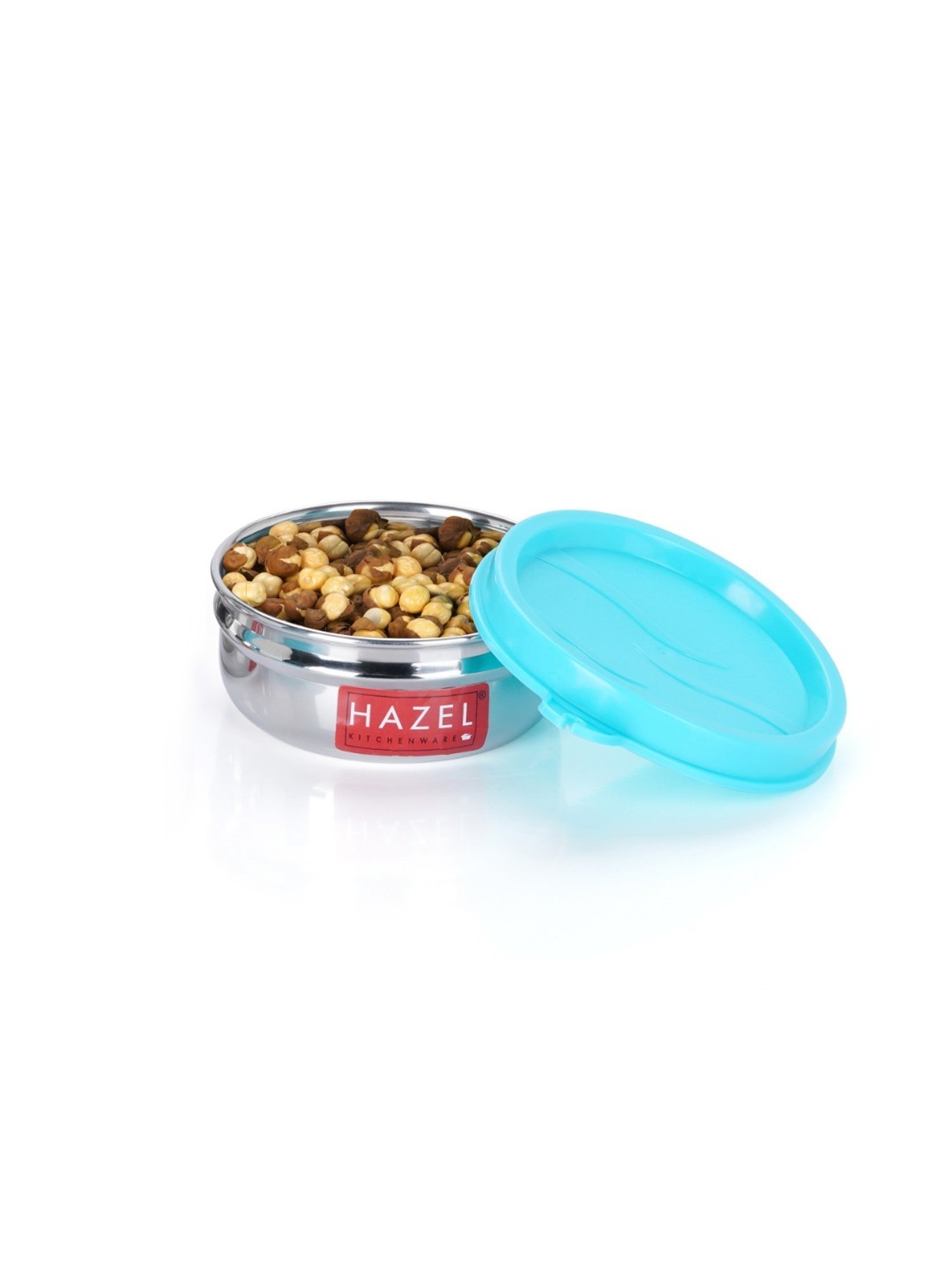 HAZEL Silver Stainless Steel Small Airtight Storage Containers (90 ML)