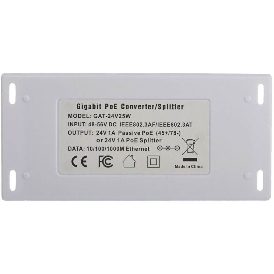 VisionTek 24 V 25 W PoE Gigabit Inline Splitter/Converter 600005
