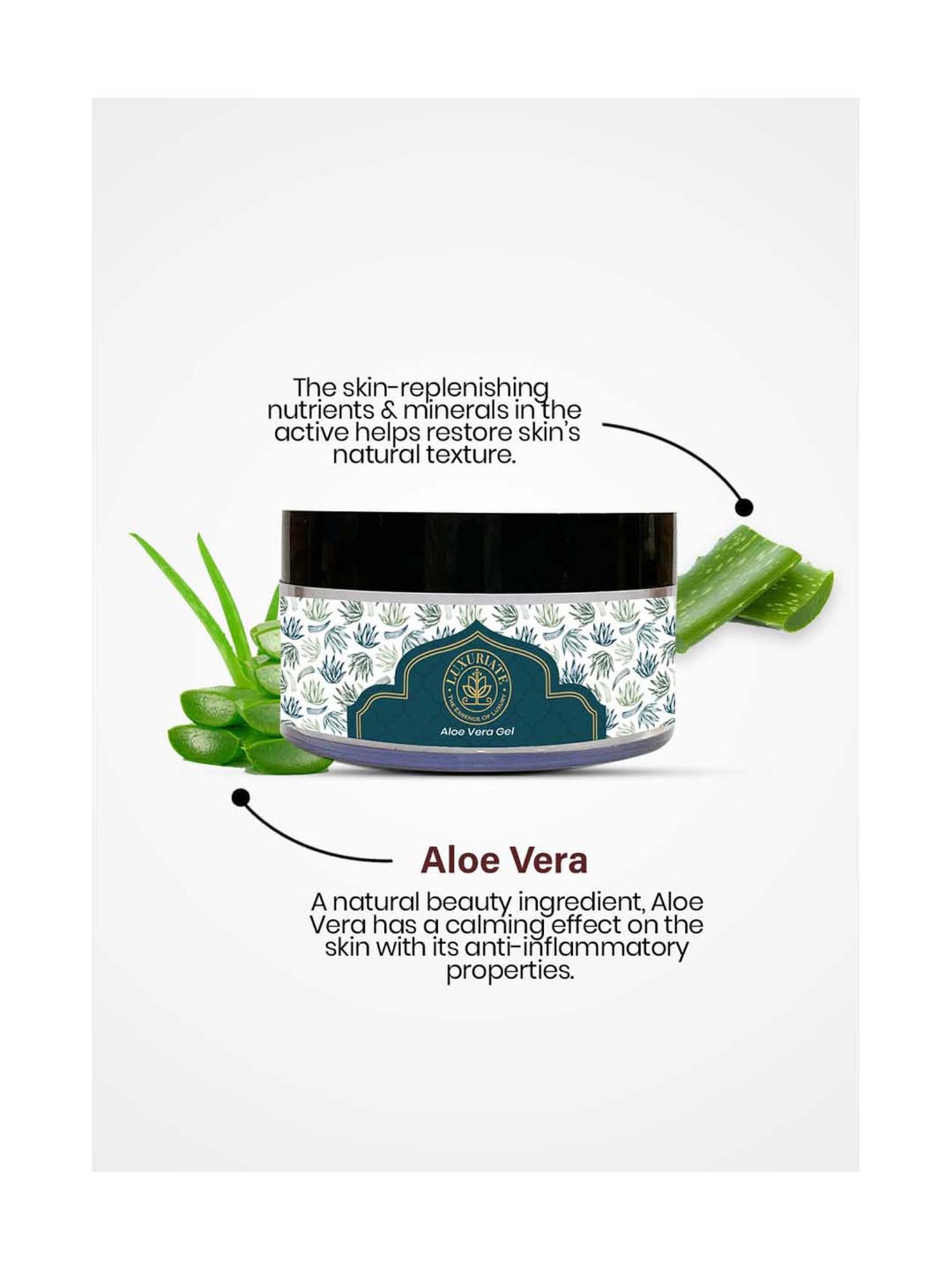 Luxuriate Natural Bio Organic Non-Toxic Aloe Vera Gel - 100 gm