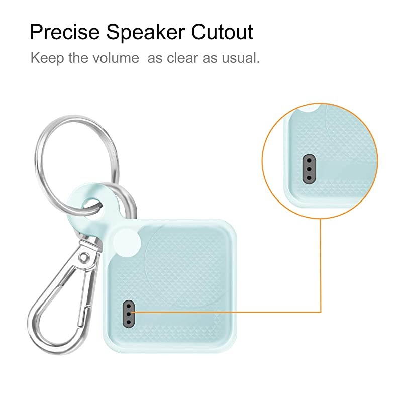 Silicone Case with Carabiner Keychain for Tile Pro 2020 2018 AntiScratch Lightweight Soft Protective Sleeve Skin Cover Blue Glow in The Dark