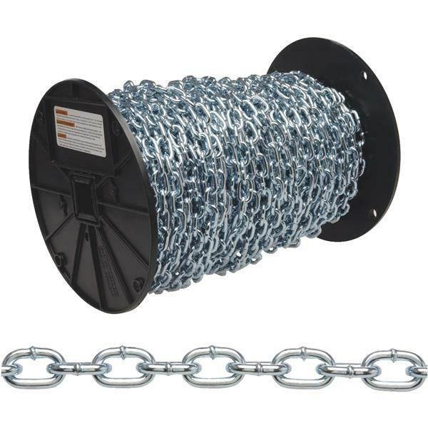 125' Steel Zinc Plated 325# Load Capacity #2 Straight Animal Link Chain 0726727