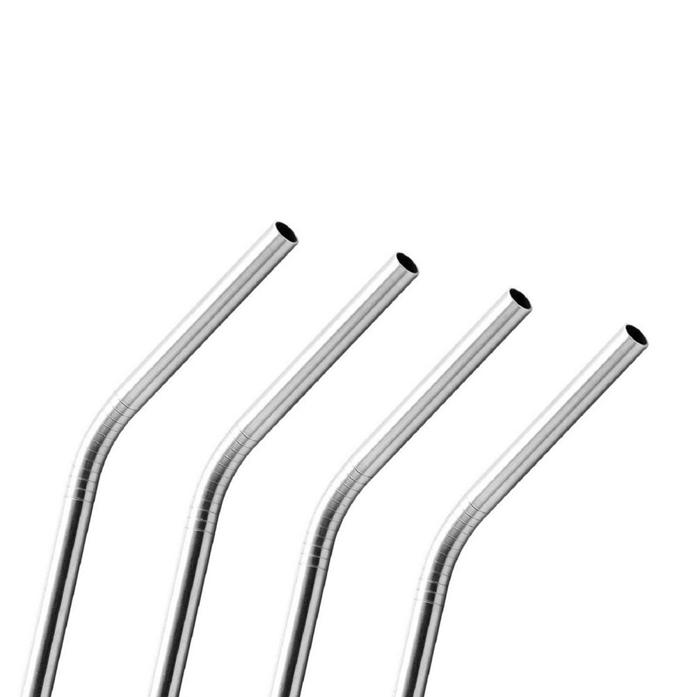 4pcs Stainless Steel Drinking Straws Reusable Curved Straws for 20oz with 1 Cleaners