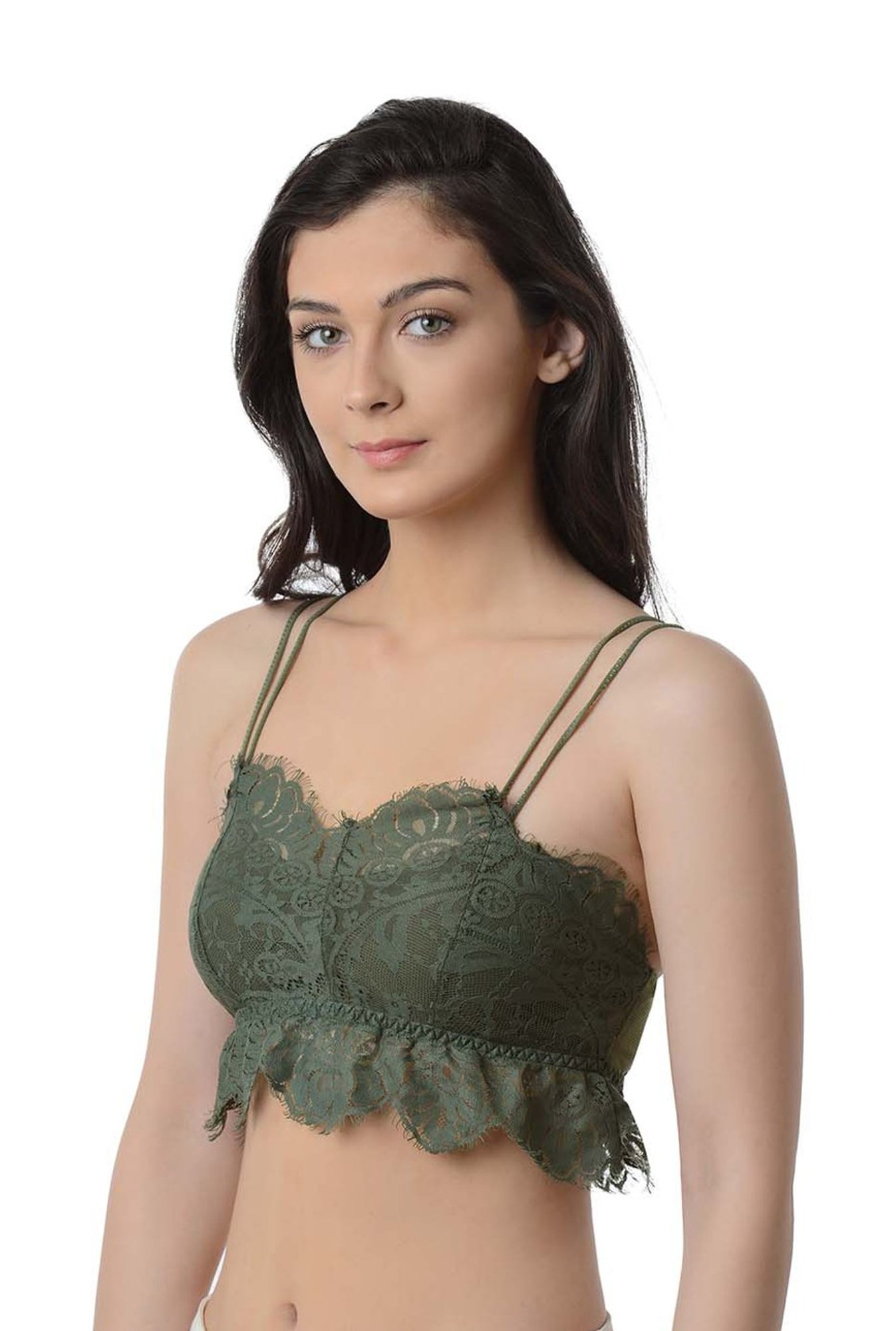 Da Intimo Olive Green Non Wired Non Padded Bralette