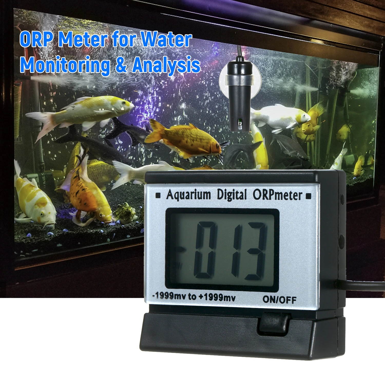 Aquarium Digital ORP Oxidation Reduction Potential Monitor Mini Online ORP Meter ORP Sensor Water Testing Equipment PH Tester