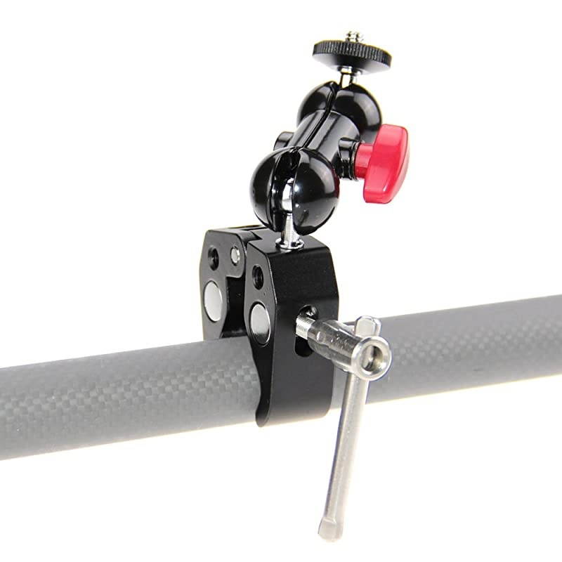 Pole Clamp Mount with Super Clamp and 360 Degree Rotating Mini Ball Head for Mini 7quot8quot Monitor
