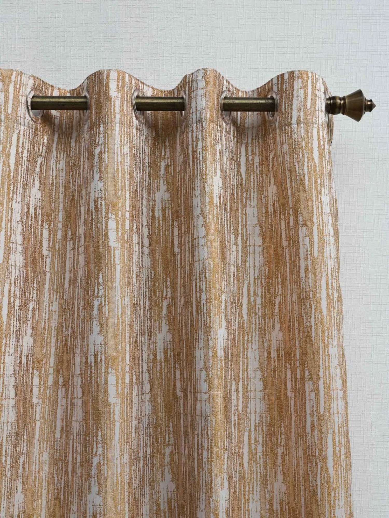 Ariana Meander Gold Polyester 5ft Window Eyelet Curtain