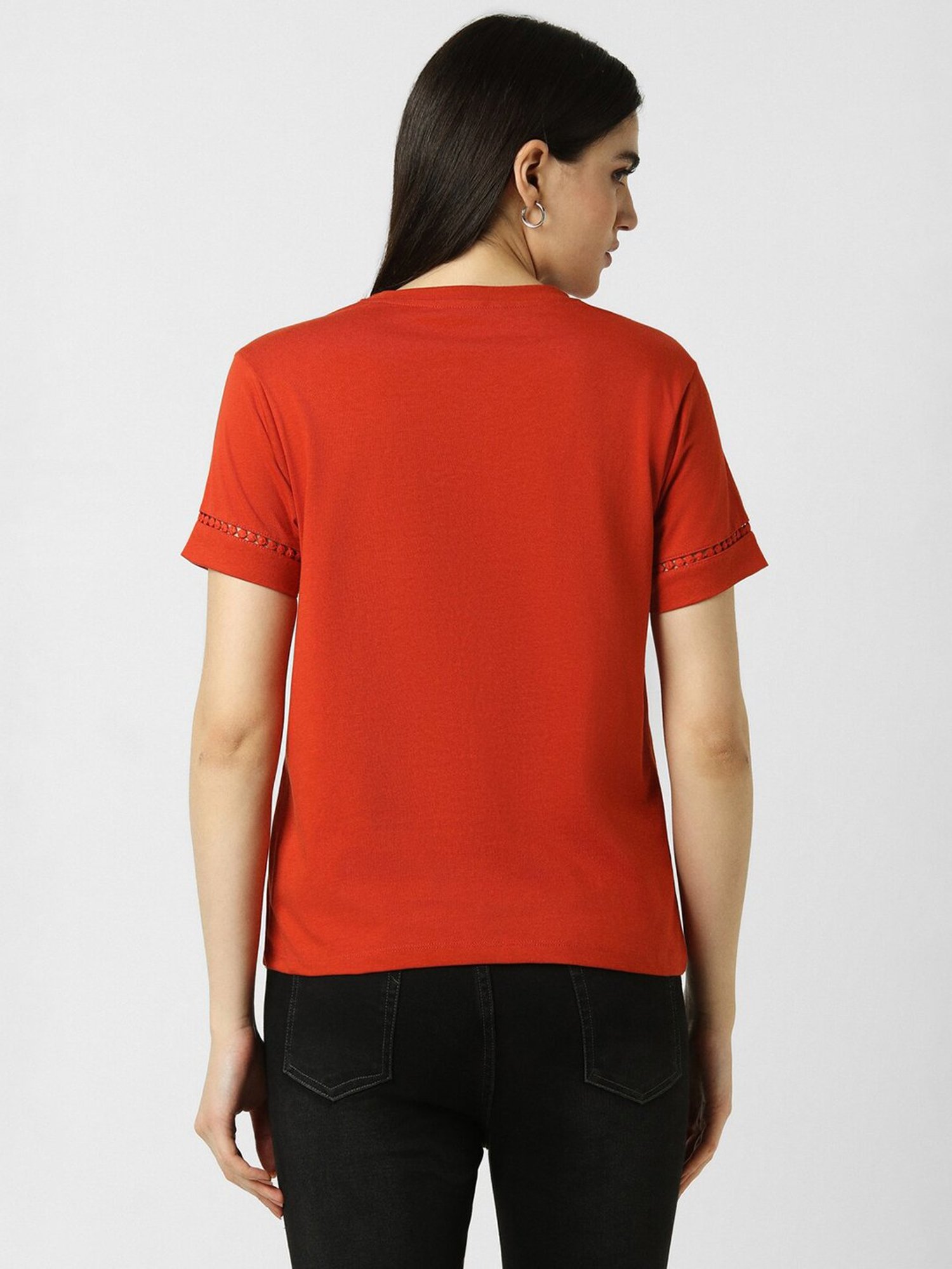 Van Heusen Red Cotton Regular Fit Top