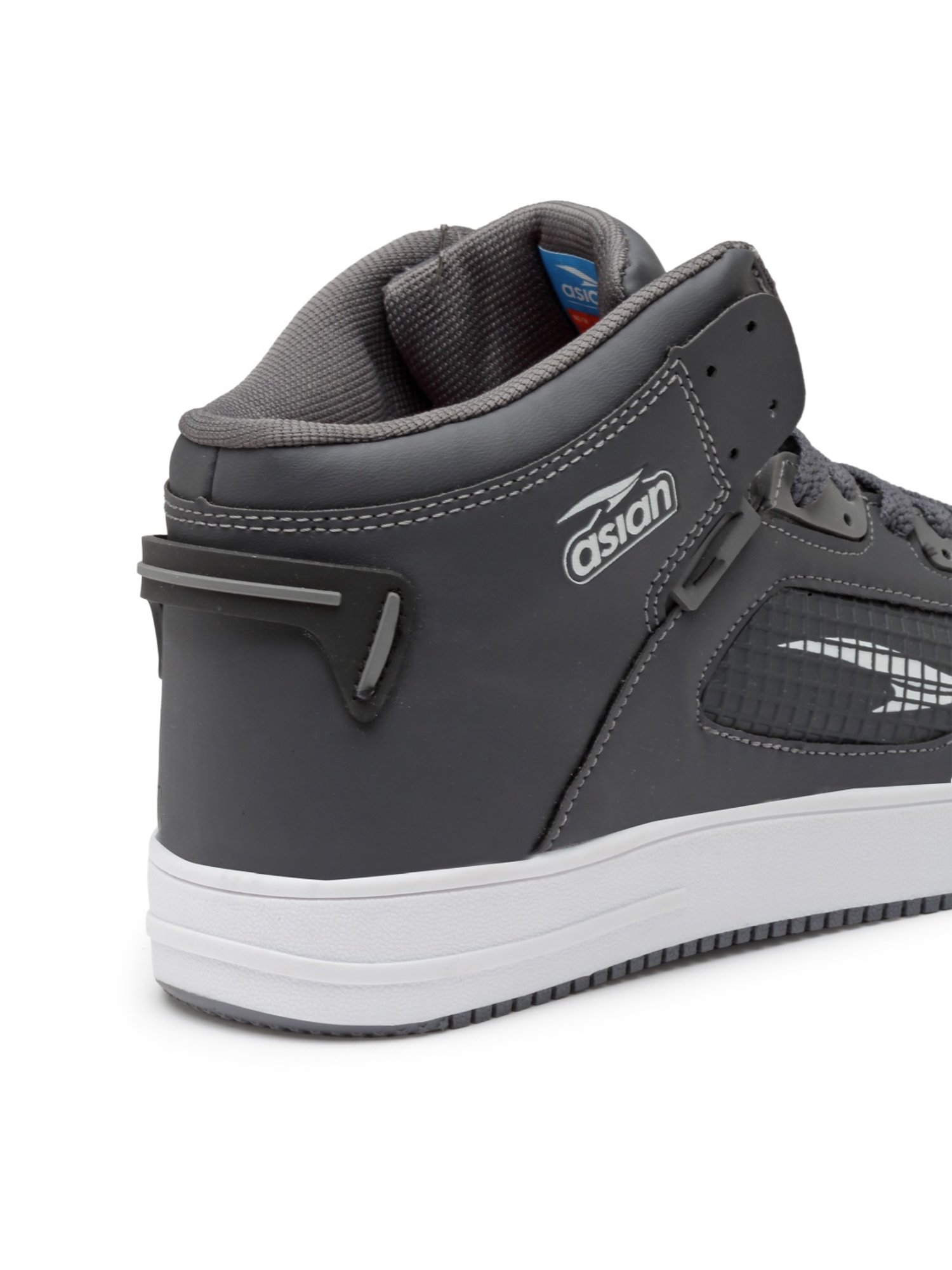 Asian Men's Grey Ankle High Sneakers