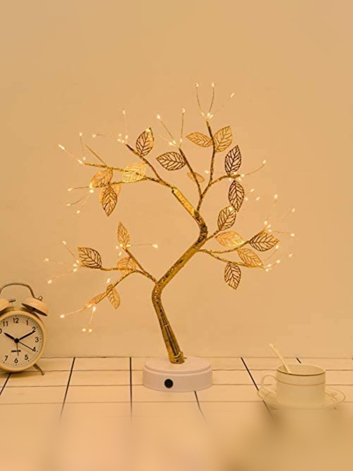 Xergy 20 inch Tabletop Bonsai Tree Light with 24 Golden Leaf Spirit Tree Lamp (Warm white)