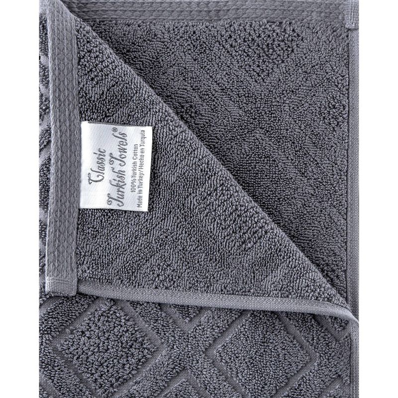 6pc LaRue Turkish Cotton Bath Towel Set Gray - Makroteks