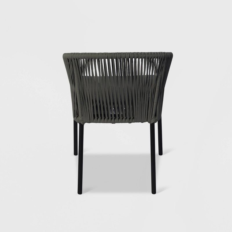 Osborne 2pk Aluminum Outdoor Dining Chairs Set with Cushions - Black - Courtyard Casual