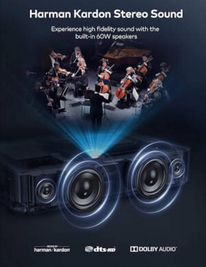 vava 4k uhd laser tv home theatre projector | 6000 lumens | ultra short throw | hdr10 | builtin harman kardon sound bar | alpd 3.0 | smart android system