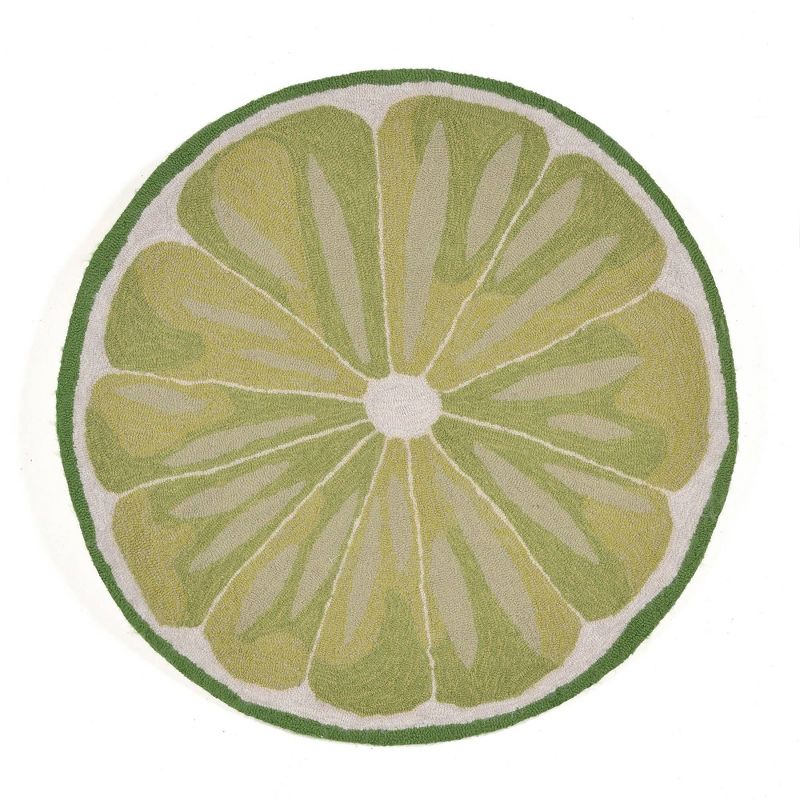 Green Lime Slice Kitchen Rug (3' Round) - Liora Manne