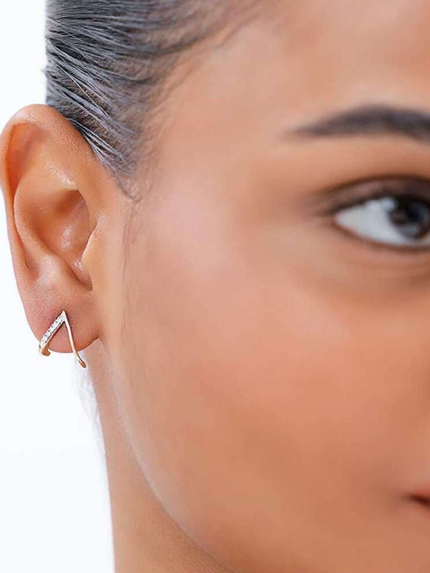 Mia By Tanishq Mia Icicles 14k Golden Glow Stud Earrings