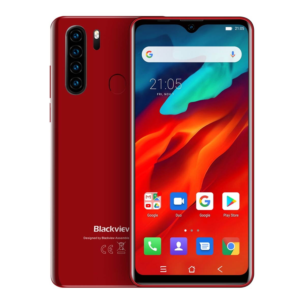 Unlocked Smartphone, Blackview A80 Plus, 4GB+64GB, Face ID & Fingerprint Identification, 4680mAh Battery, 6.49 inch Android 10.0 MTK6762V/WD Octa Core up to 1.8GHz, Network: 4G, Dual SIM, NF