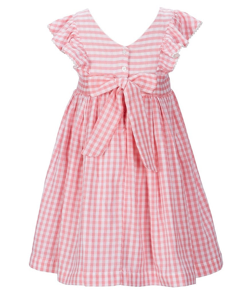 Laura Ashley Little Girls 2T-6X Short Sleeve Gingham Babydoll Dress