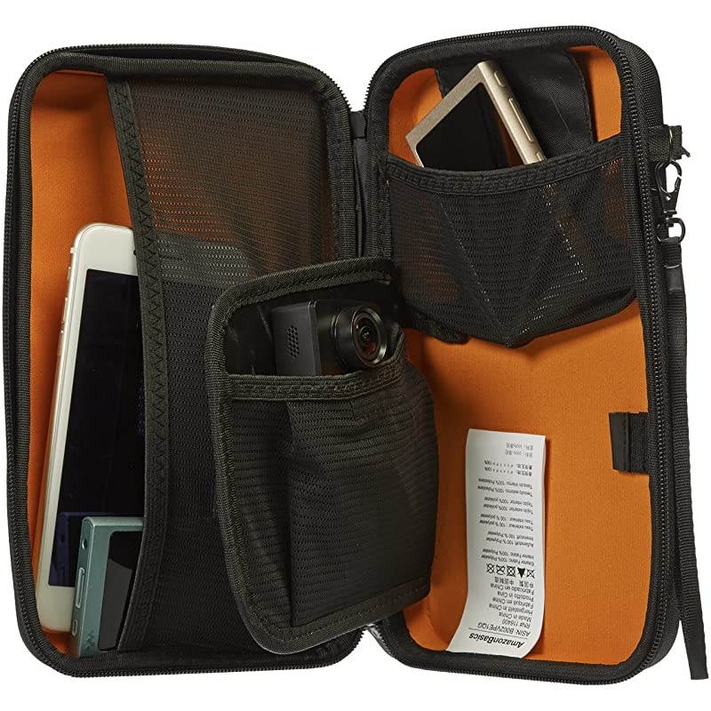 Basics Universal Travel Case Organizer for Small Electronics and Accessories, Black, 10 Pack