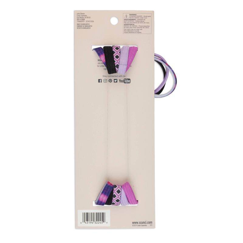 scunci No Slip Headwraps with 3 Bonus Elastics - 5pk