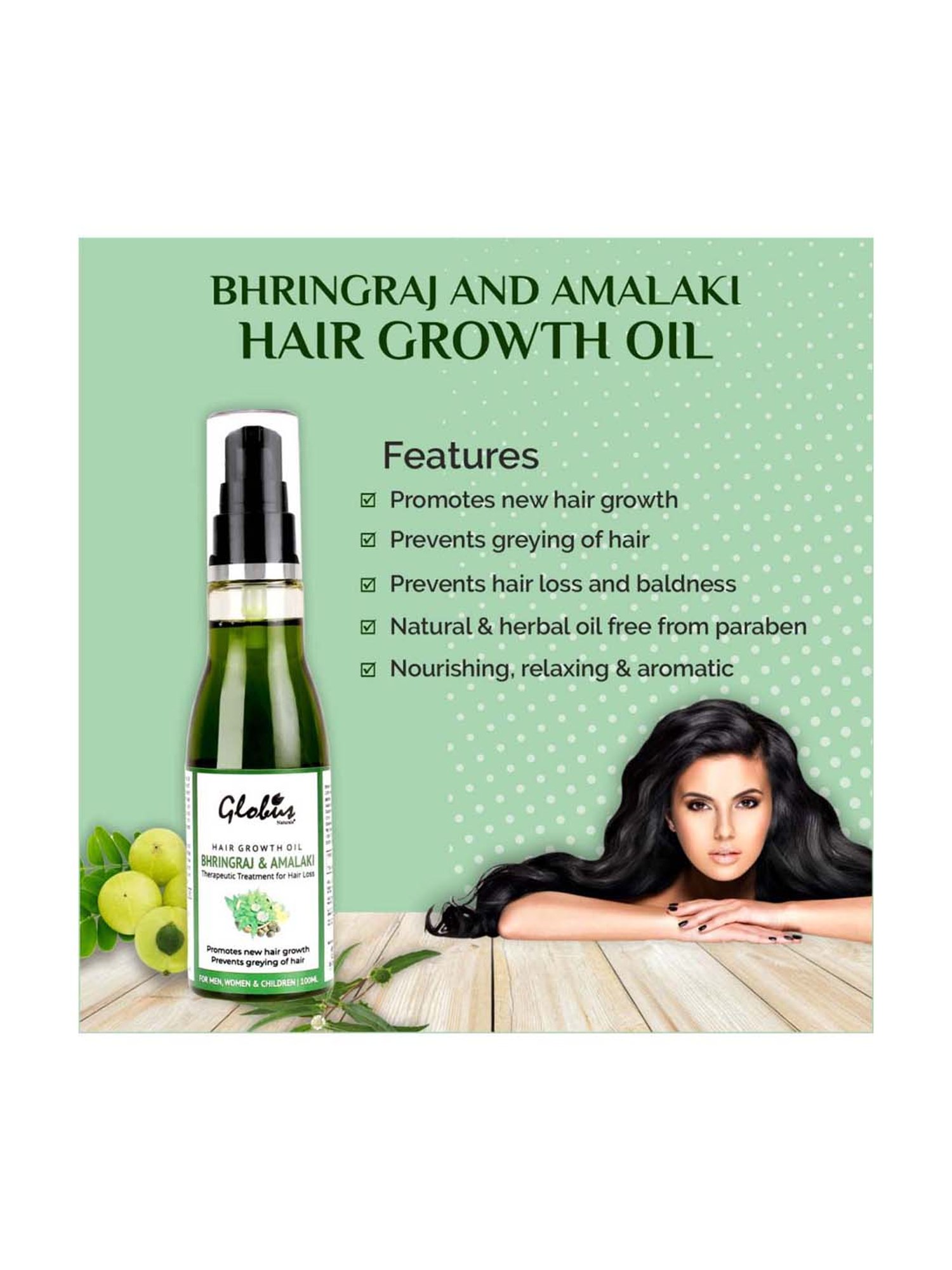 Globus Naturals Bhringraj & Amalaki Hair Growth Oil - 100 ml