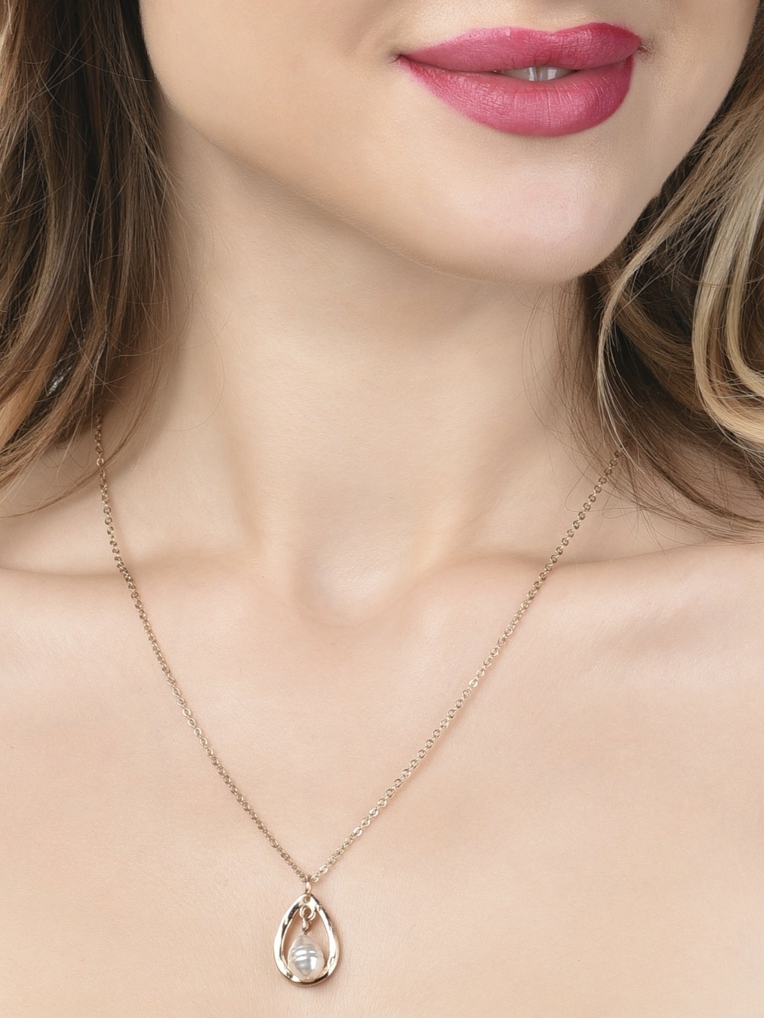 Zaveri Pearls Set of 2 Gold Tone Contemporary Chains -ZPFK15102