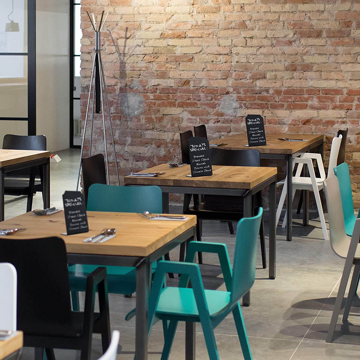 Acrylic Chalkboard Small Signs Memo Message - Mini Blackboard with Stand for Cafe & Restaurant Parties Place Cards Buffet Menus and Events Weddings - 4 x 6 Boards (6 Pack)