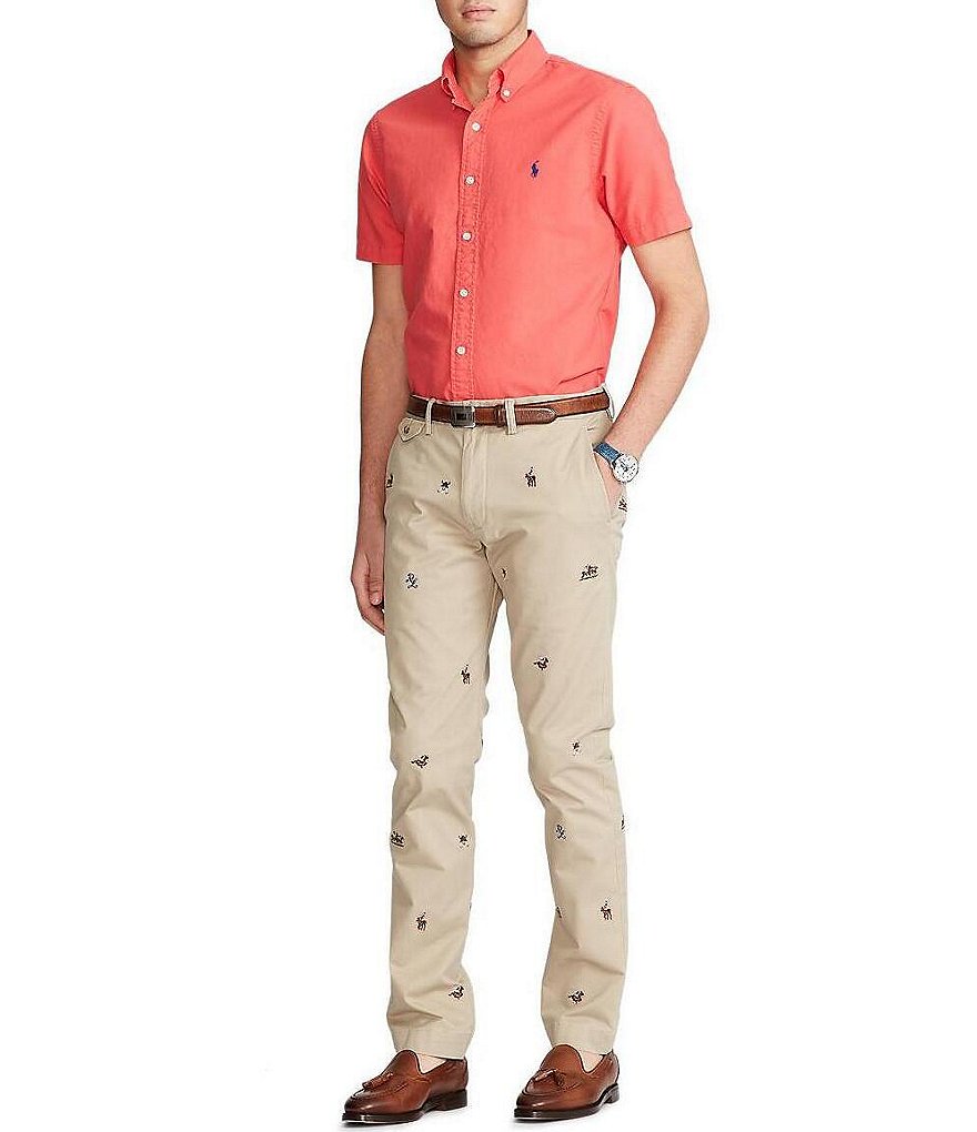 Polo Ralph Lauren Solid Garment-Dye Twill Short-Sleeve Woven Shirt