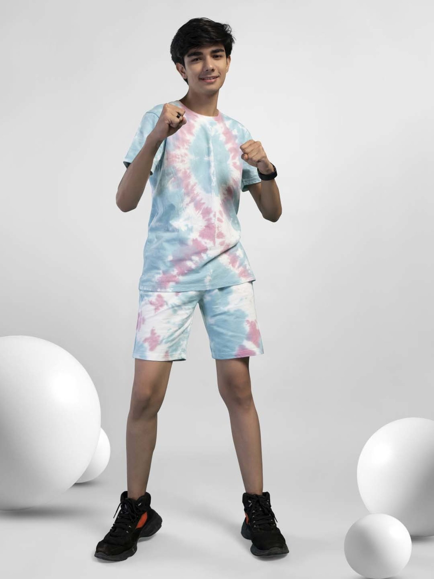 TeenTrums Kids Multicolor Cotton Over Dyed T-Shirt Set