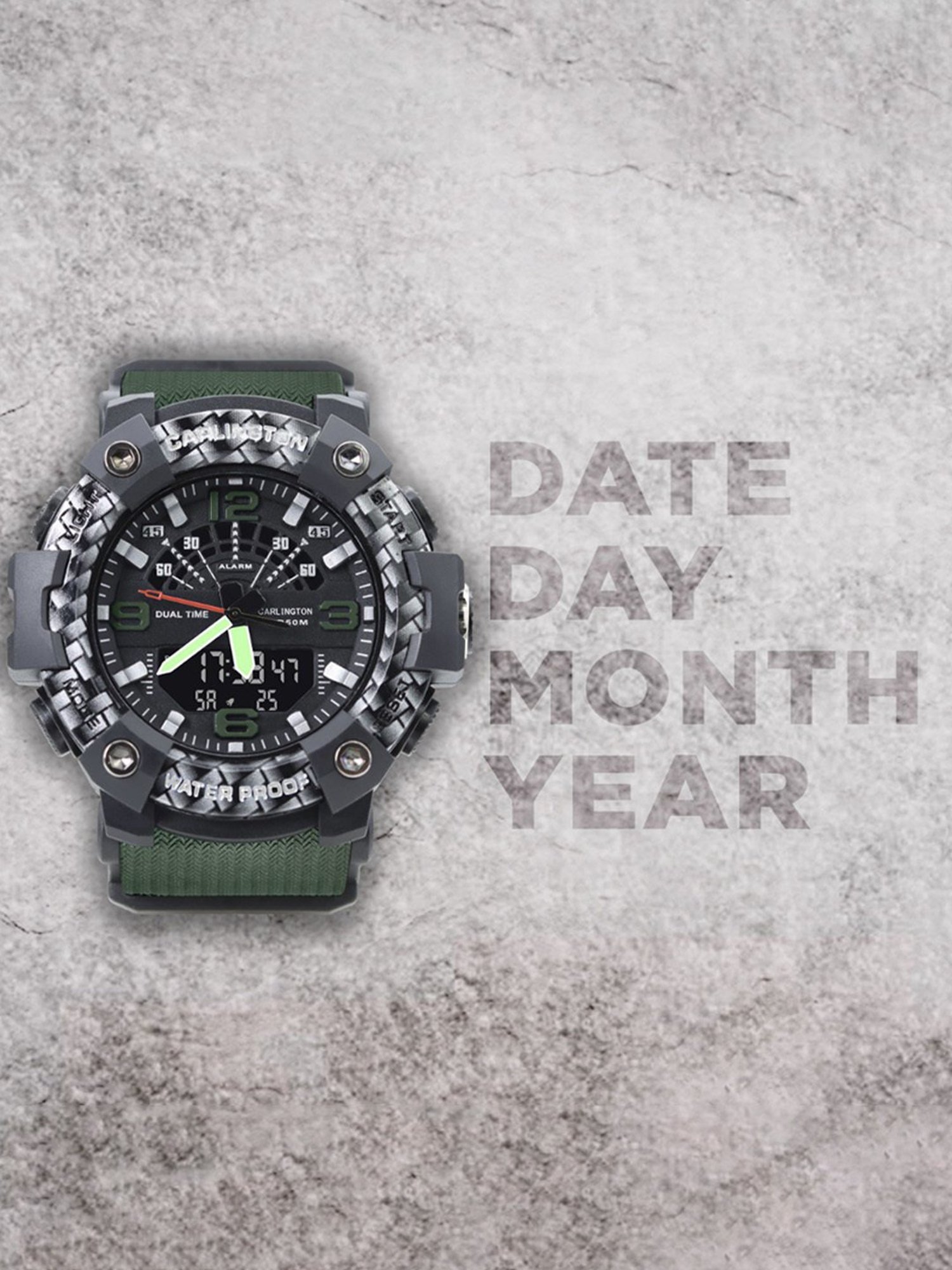 Carlington Endurance 9103 Green Chronograph Watch for Men