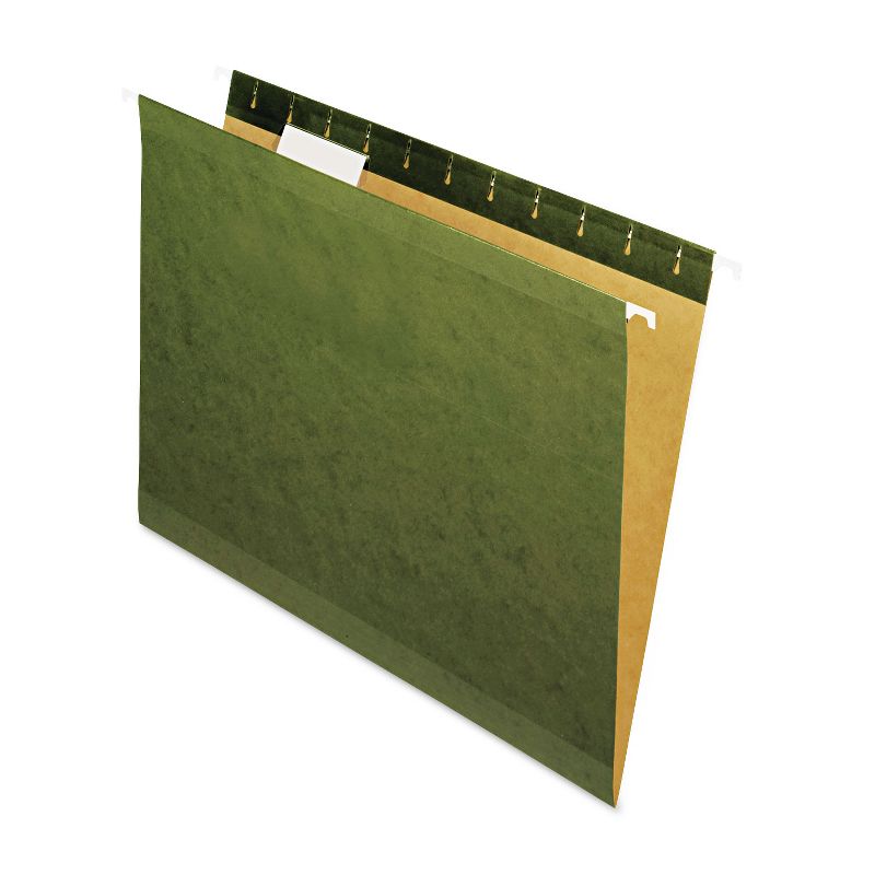 UNIVERSAL Reinforced Recycled Hanging Folder 1/5 Cut Letter Standard Green 25/Box 24115