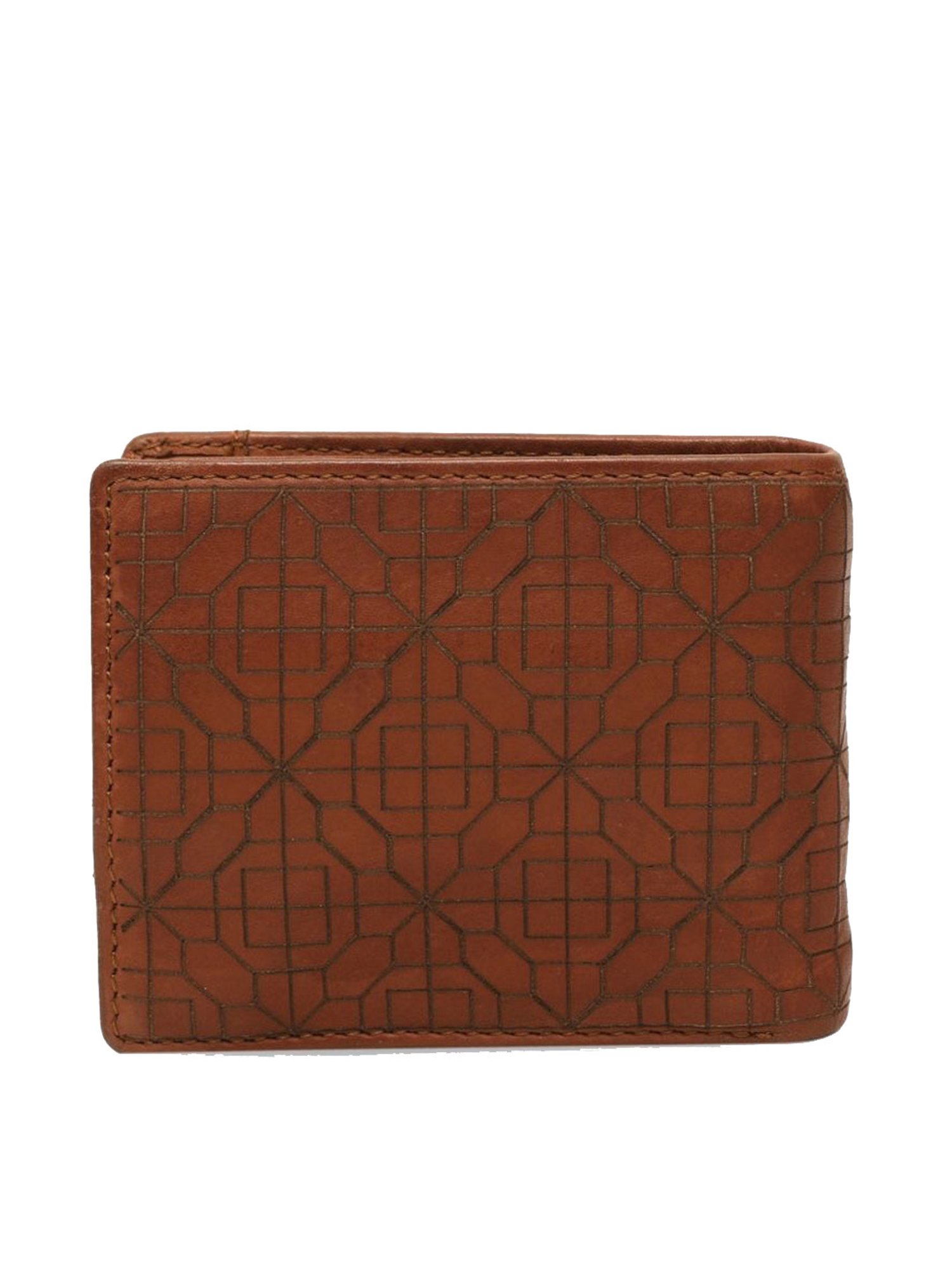 KOMPANERO Arlo Cognac Leather Textured Bi-Fold Wallet