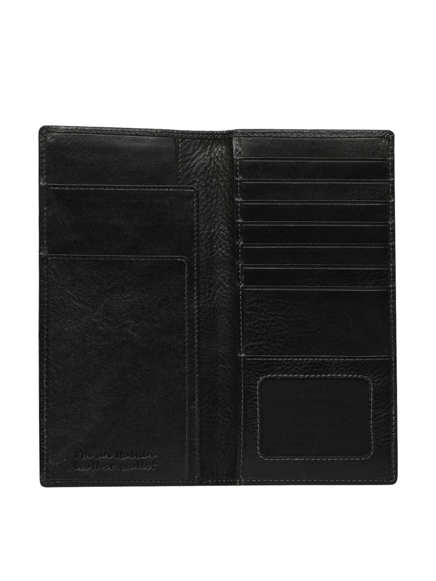 KOMPANERO Sebastian Black Textured Bi-Fold Wallet