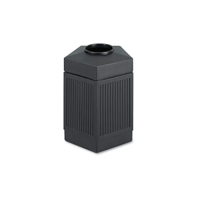 Safco At-Your-Disposal Recycling Center Polyethylene Three 28gal Bins Black 9798BL